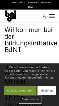Vorschau der mobilen Webseite www.bdni-akademie.de, BdNI Akademie e.K.