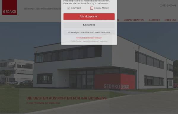 Vorschau von www.gedako.de, Gedako Gebäude-, Daten- und Kommunikationstechnik GmbH