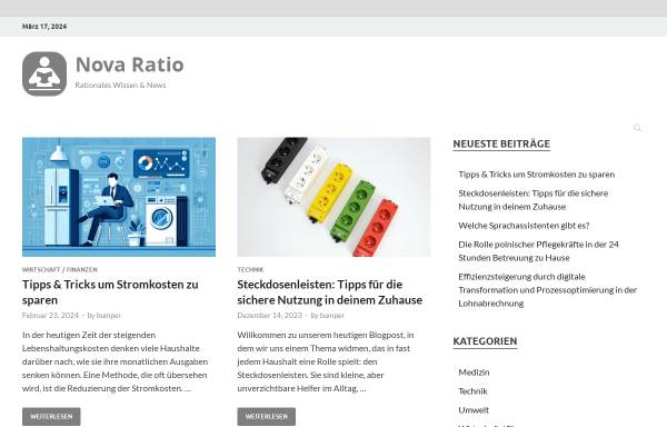 Vorschau von www.nova-ratio.de, Nova Ratio