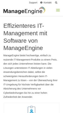 Vorschau der mobilen Webseite www.manageengine.de, ManageEngine