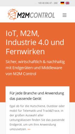 Vorschau der mobilen Webseite www.m2mcontrol.de, Infranet Technologies GmbH