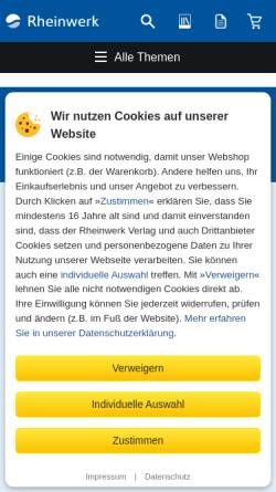 Vorschau der mobilen Webseite www.rheinwerk-verlag.de, Rheinwerk Openbook