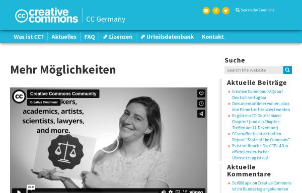Vorschau von de.creativecommons.org, Creative Commons Deutschland