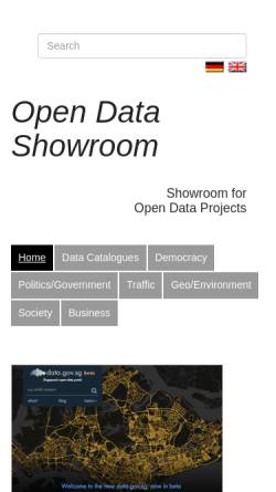 Vorschau der mobilen Webseite opendata-showroom.org, Open Data Network e.V.