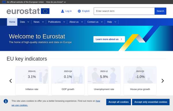 Vorschau von ec.europa.eu, Eurostat Datenbank