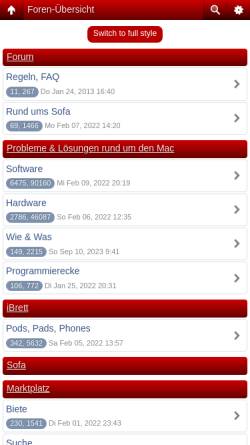 Vorschau der mobilen Webseite forum.macsofa.net, MacSofa Forum