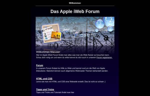Vorschau von www.iweb-forum.de, Das Apple iWeb Forum