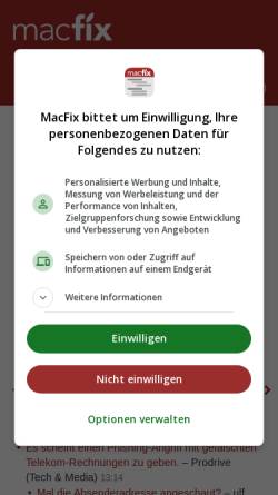 Vorschau der mobilen Webseite www.macfix.de, MacFix