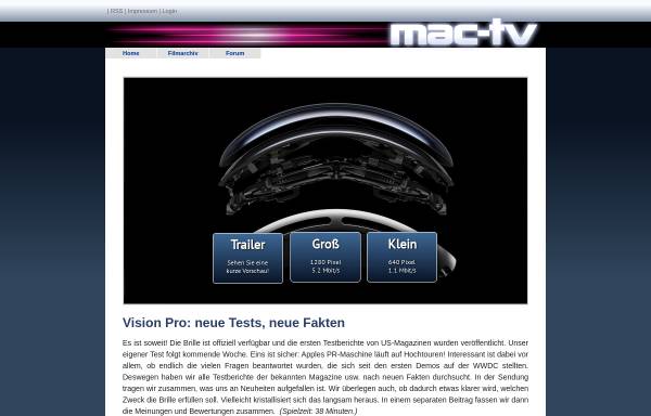 Vorschau von www.mac-tv.de, Mac-TV