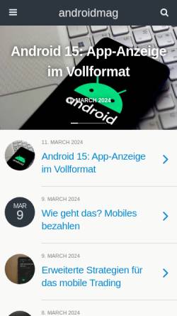 Vorschau der mobilen Webseite androidmag.de, Androidmag Smartphone Magazin