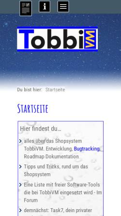 Vorschau der mobilen Webseite www.tobbivm.de, TobbiVM.de