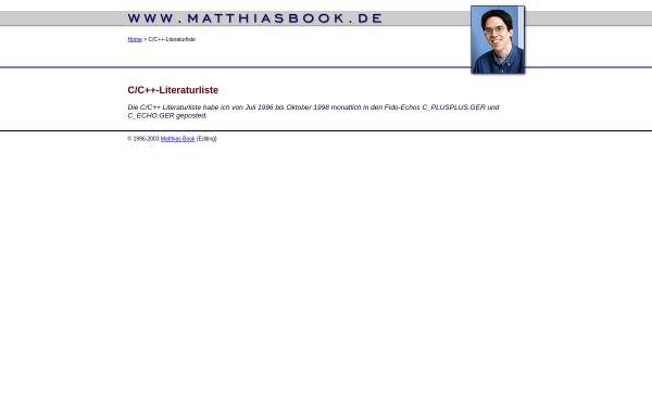 Vorschau von www.matthiasbook.de, C/C++-Literaturliste