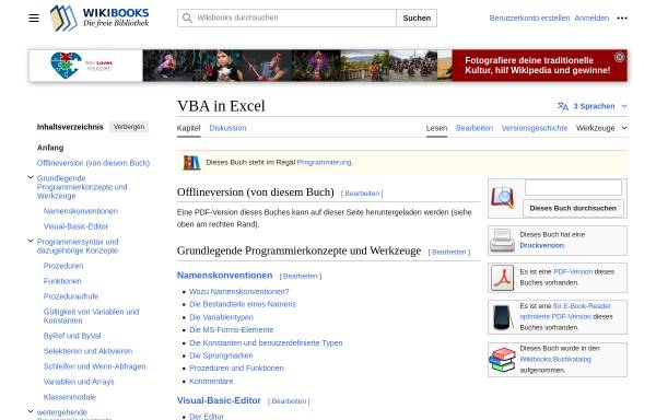 Vorschau von de.wikibooks.org, VBA in Excel