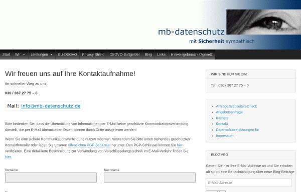 Vorschau von mb-datenschutz.de, mb-datenschutz