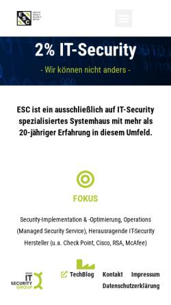 Vorschau der mobilen Webseite www.esc.de, Electronic Service Center (ESC)