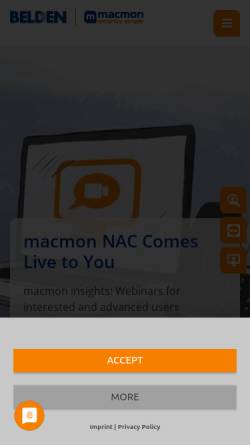 Vorschau der mobilen Webseite www.macmon.eu, macmon secure GmbH