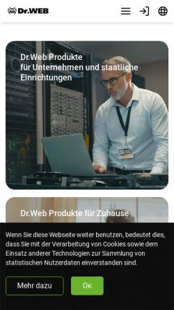 Vorschau der mobilen Webseite www.drweb-av.de, Doctor Web Deutschland GmbH