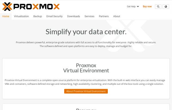 Vorschau von www.proxmox.com, Proxmox Virtual Environment