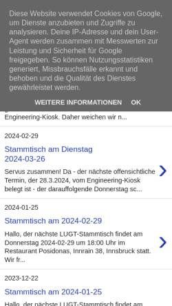 Vorschau der mobilen Webseite www.lugt.at, Tirol - LUGT