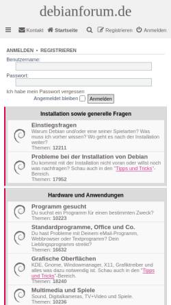 Vorschau der mobilen Webseite www.debianforum.de, Debianforum.de
