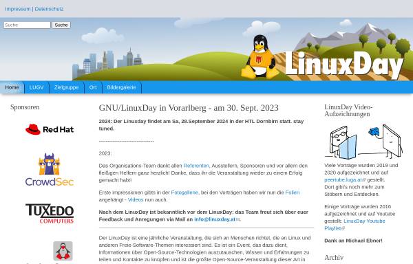 Vorschau von www.linuxday.at, Linuxday
