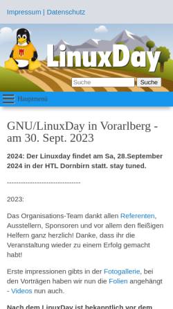 Vorschau der mobilen Webseite www.linuxday.at, Linuxday