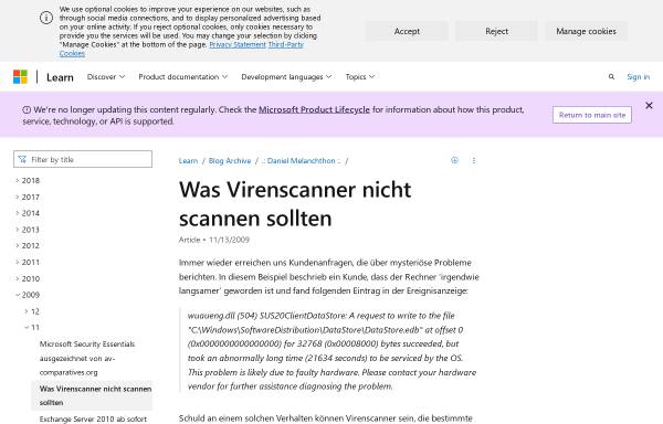 Windows 7 :. : Daniel Melanchthon :. : Was Virenscanner nicht scannen sollten