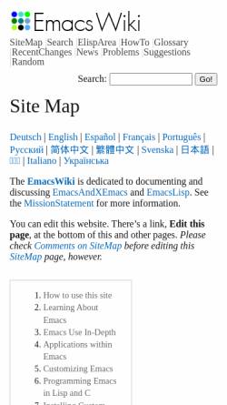 Vorschau der mobilen Webseite www.emacswiki.org, EmacsWiki