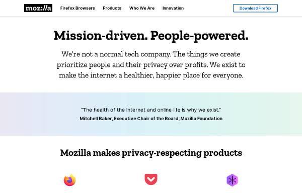Vorschau von www.mozilla.org, Mozilla