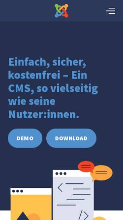 Vorschau der mobilen Webseite www.joomla.de, Joomla! Deutschland, Mambo e.V.
