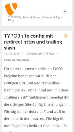 Vorschau der mobilen Webseite www.typo3-probleme.de, TYPO3 Tipps, Hilfen und News