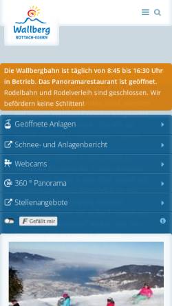 Vorschau der mobilen Webseite www.wallbergbahn.de, Wallbergbahn