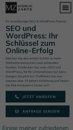 Vorschau der mobilen Webseite markus-zarte.de, WPMZ - Markus Zarte