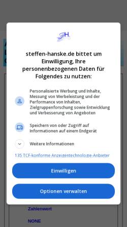 Vorschau der mobilen Webseite www.steffen-hanske.de, Arbeitszeiterfassung in Excel