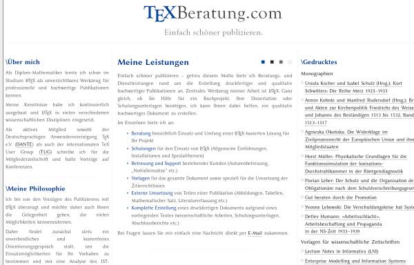 Vorschau von www.schoenerpublizieren.de, TeXBeratung.com – Einfach schöner publizieren.