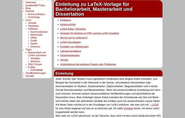 Vorschau von www.bretschneidernet.de, Bachelorarbeit und Masterarbeit mit LaTeX schreiben