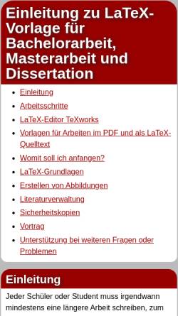 Vorschau der mobilen Webseite www.bretschneidernet.de, Bachelorarbeit und Masterarbeit mit LaTeX schreiben