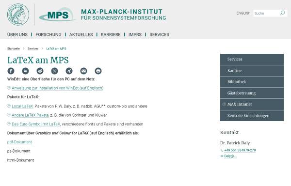 Vorschau von www.mps.mpg.de, LaTeX am MPS