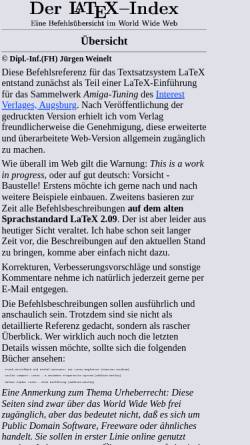 Vorschau der mobilen Webseite www.weinelt.de, Der LaTeX-Index