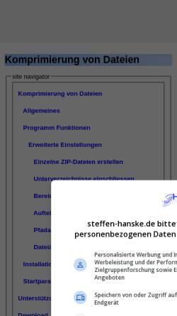 Vorschau der mobilen Webseite www.steffen-hanske.de, Komprimierung von Dateien mit CompressIT