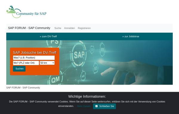 Vorschau von www.dv-treff-community.de, Forum für SAP