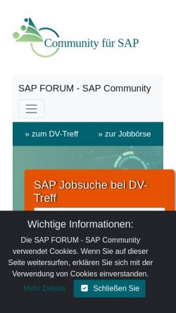 Vorschau der mobilen Webseite www.dv-treff-community.de, Forum für SAP