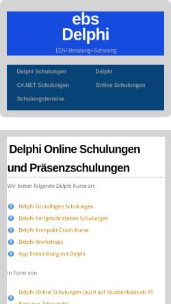 Vorschau der mobilen Webseite www.eschenbach-ebs.de, Eschenbach EDV - Beratung + Delphi Schulung EBS