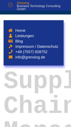 Vorschau der mobilen Webseite www.grensing.de, Grensing Business Technology Consulting GmbH