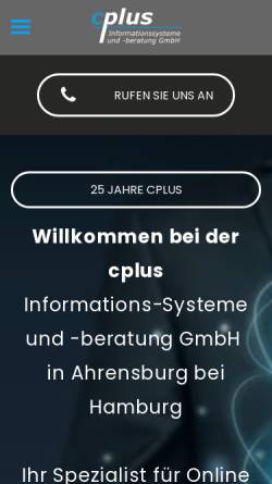 Vorschau der mobilen Webseite www.cplus-gmbh.de, Cplus Informationssysteme und -beratung GmbH