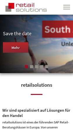 Vorschau der mobilen Webseite www.retailsolutions.ch, retailsolutions AG