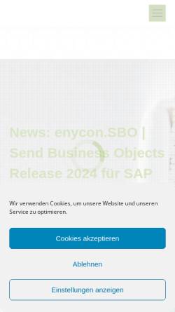 Vorschau der mobilen Webseite www.enycon.de, Enycon Informatik GmbH