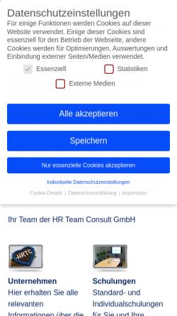 Vorschau der mobilen Webseite www.hrtc.de, HR Team Consult GmbH