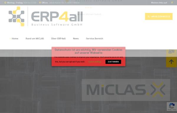 Vorschau von erp4all.de, ERP4all Business Software GmbH