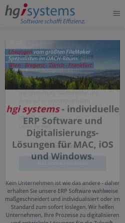 Vorschau der mobilen Webseite hgisystems.com, Hgisystems IT OG